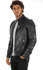 Men Genuine Leather Jacket MJ 13