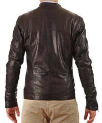 Men Lambskin Genuine Leather Jacket MJ 13