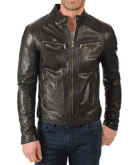 Men Lambskin Genuine Leather Jacket MJ141