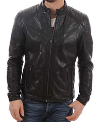 Men Lambskin Genuine Leather Jacket MJ145