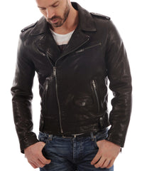 Men Lambskin Genuine Leather Jacket MJ146