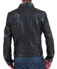 Men Lambskin Genuine Leather Jacket MJ148