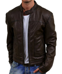 Men Lambskin Genuine Leather Jacket MJ150