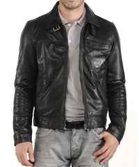 Men Lambskin Genuine Leather Jacket MJ152