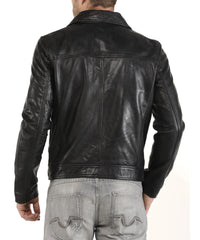 Men Lambskin Genuine Leather Jacket MJ152