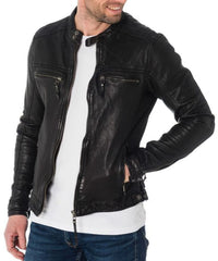 Men Lambskin Genuine Leather Jacket MJ155