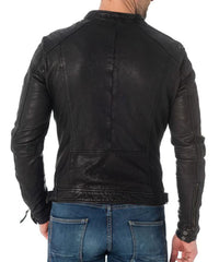 Men Lambskin Genuine Leather Jacket MJ155