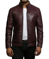 Men Lambskin Genuine Leather Jacket MJ156