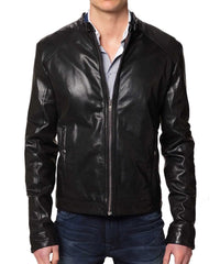 Men Lambskin Genuine Leather Jacket MJ157