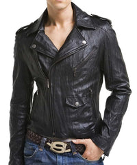 Men Lambskin Genuine Leather Jacket MJ159