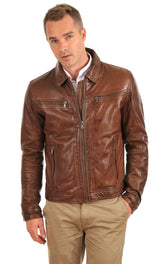 Men Genuine Leather Jacket MJ 15