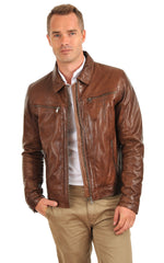 Men Genuine Leather Jacket MJ 15