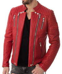 Men Lambskin Genuine Leather Jacket MJ165