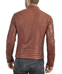 Men Lambskin Genuine Leather Jacket MJ 16