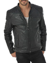 Men Lambskin Genuine Leather Jacket MJ171