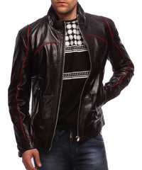 Men Lambskin Genuine Leather Jacket MJ175