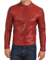 Men Lambskin Genuine Leather Jacket MJ 17