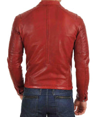 Men Lambskin Genuine Leather Jacket MJ 17
