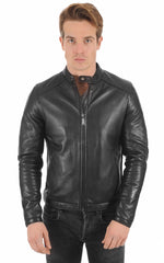 Men Genuine Leather Jacket MJ 19