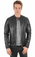 Men Genuine Leather Jacket MJ 19