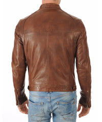 Men Lambskin Genuine Leather Jacket MJ 21