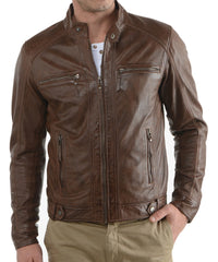 Men Lambskin Genuine Leather Jacket MJ 23