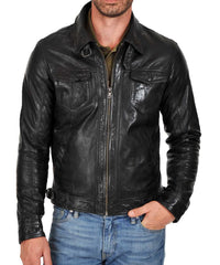 Men Lambskin Genuine Leather Jacket MJ 25