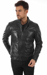 Men Genuine Leather Jacket MJ 27