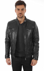 Men Genuine Leather Jacket MJ 27