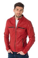 Men Genuine Leather Jacket MJ 31