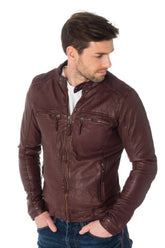 Men Genuine Leather Jacket MJ 32