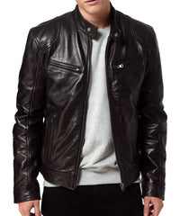 Men Lambskin Genuine Leather Jacket MJ 32