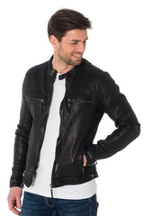 Men Genuine Leather Jacket MJ 33