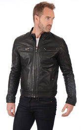 Men Genuine Leather Jacket MJ 34