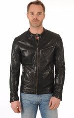 Men Genuine Leather Jacket MJ 36