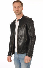 Men Genuine Leather Jacket MJ 36