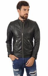 Men Genuine Leather Jacket MJ 37