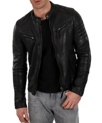 Men Lambskin Genuine Leather Jacket MJ 37