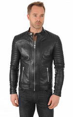 Men Genuine Leather Jacket MJ 38