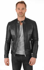 Men Genuine Leather Jacket MJ 38