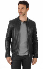 Men Genuine Leather Jacket MJ 39