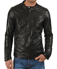Men Lambskin Genuine Leather Jacket MJ 40
