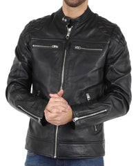Men Lambskin Genuine Leather Jacket MJ 41