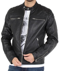 Men Lambskin Genuine Leather Jacket MJ 41