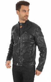 Men Genuine Leather Jacket MJ 43