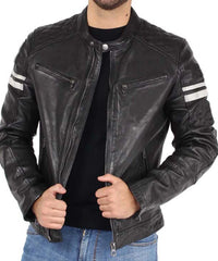 Men Lambskin Genuine Leather Jacket MJ 43