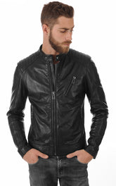 Men Genuine Leather Jacket MJ 44