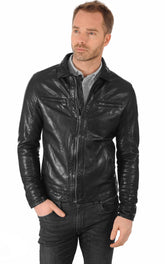 Men Genuine Leather Jacket MJ 45