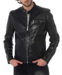 Men Lambskin Genuine Leather Jacket MJ 48