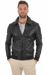 Men Genuine Leather Jacket MJ 50